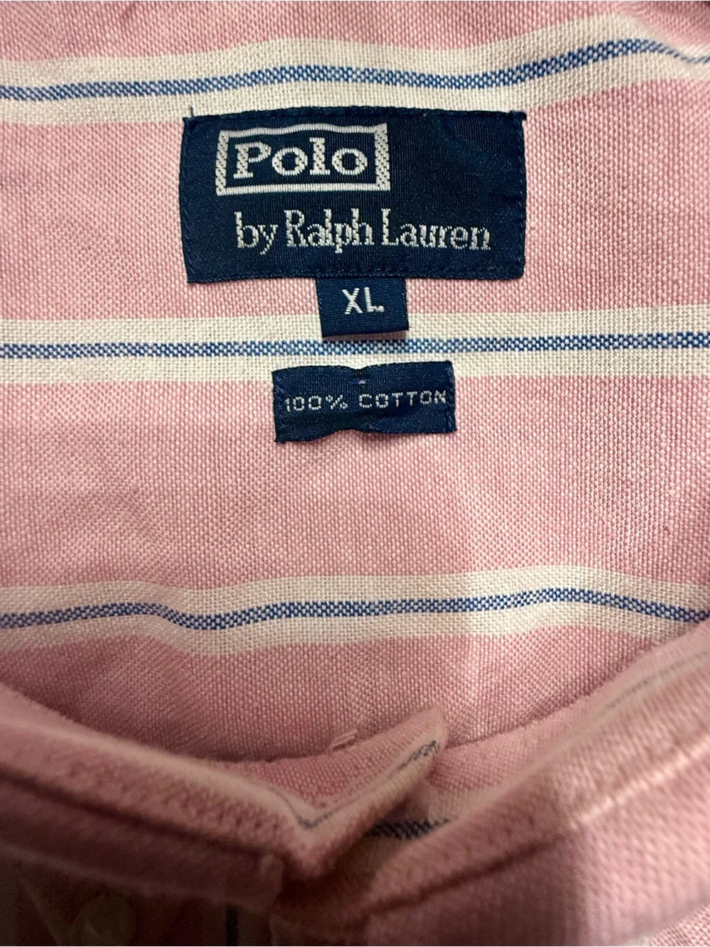 Ralph Lauren Pink and White Striped Polo Shirt